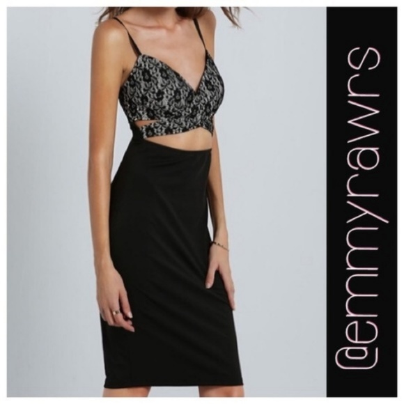 The EMMA Sexy Laced Bodycon Cutout Dress - Picture 2 of 3